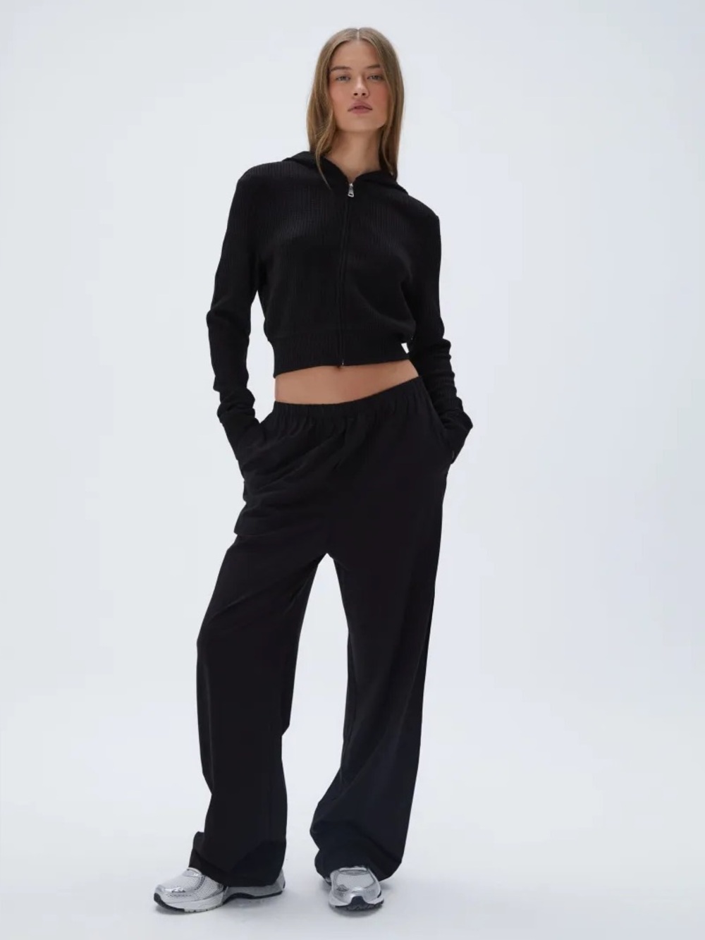 ADANOLA Modal Cotton Pants in BLACK